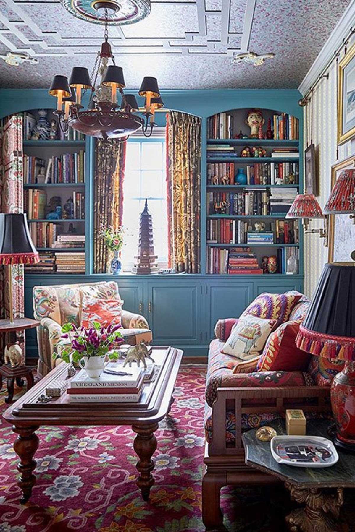 Antique vintage chair styled in a modern living room interior